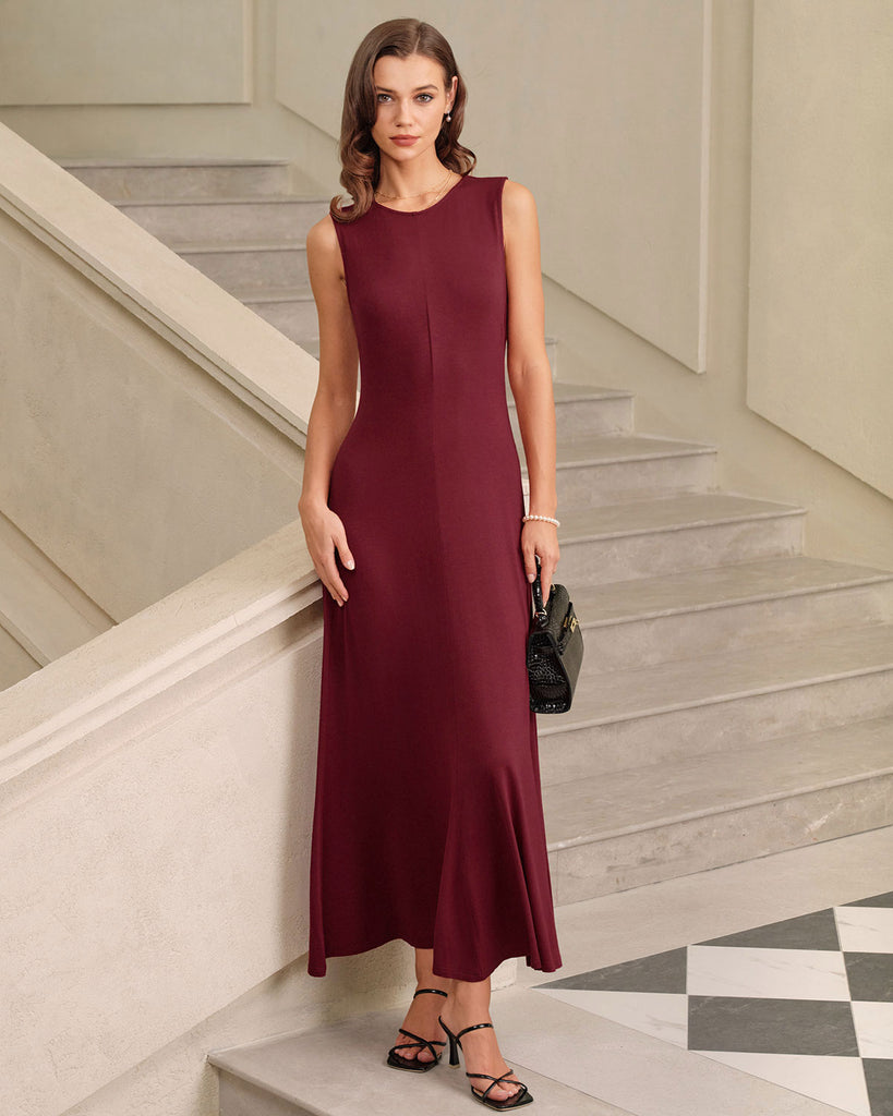 Women's Knitted Viscose Maxi Dress Dresses - RIHOAS