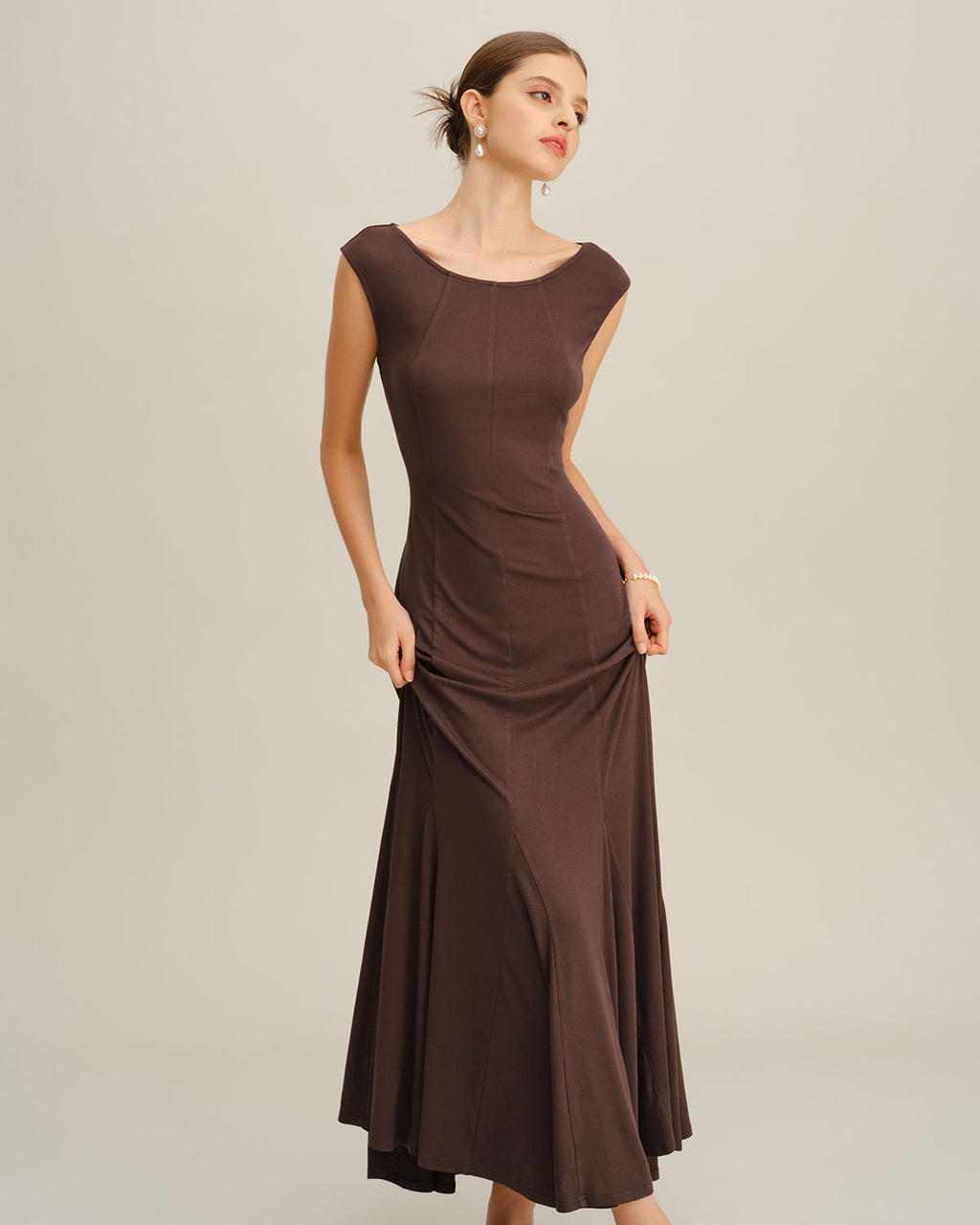 Women's Knitted Viscose Maxi Dress Dresses - RIHOAS