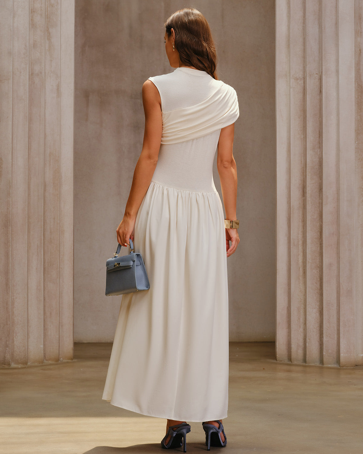 Women's Knitted Viscose Midi Dress Dresses - RIHOAS