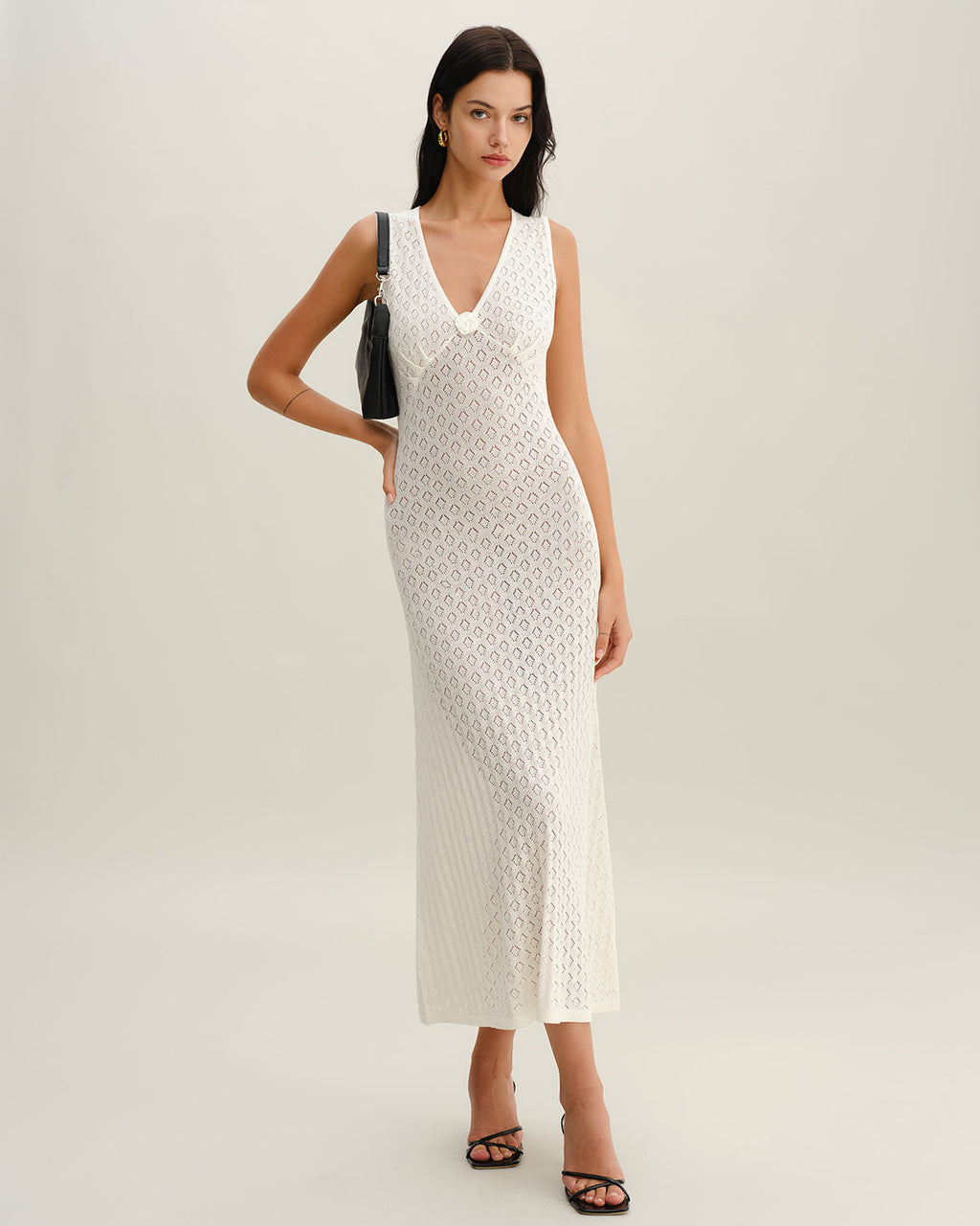 Women's Knitted Viscose Midi Dress Dresses - RIHOAS