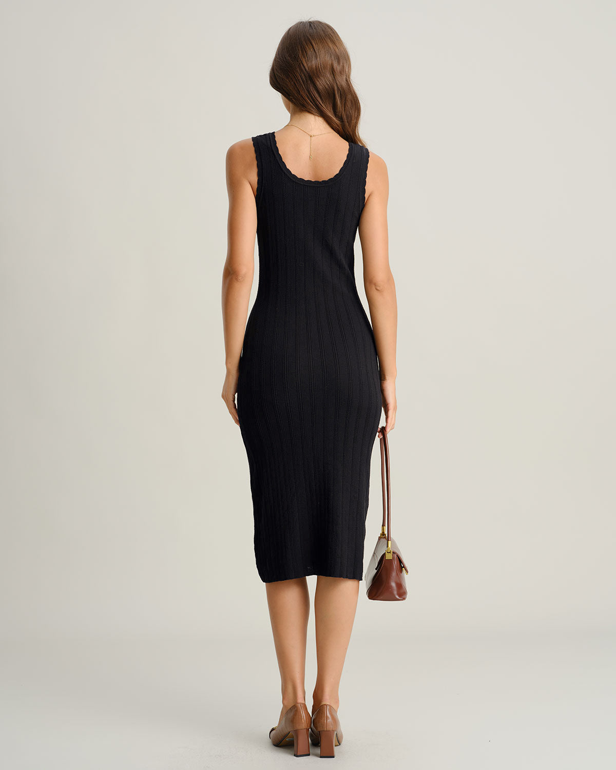 Women's Knitted Viscose Midi Dress Dresses - RIHOAS