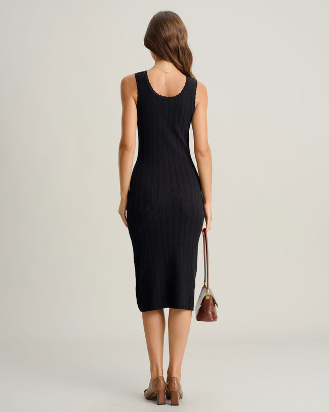 Women's Knitted Viscose Midi Dress Dresses - RIHOAS