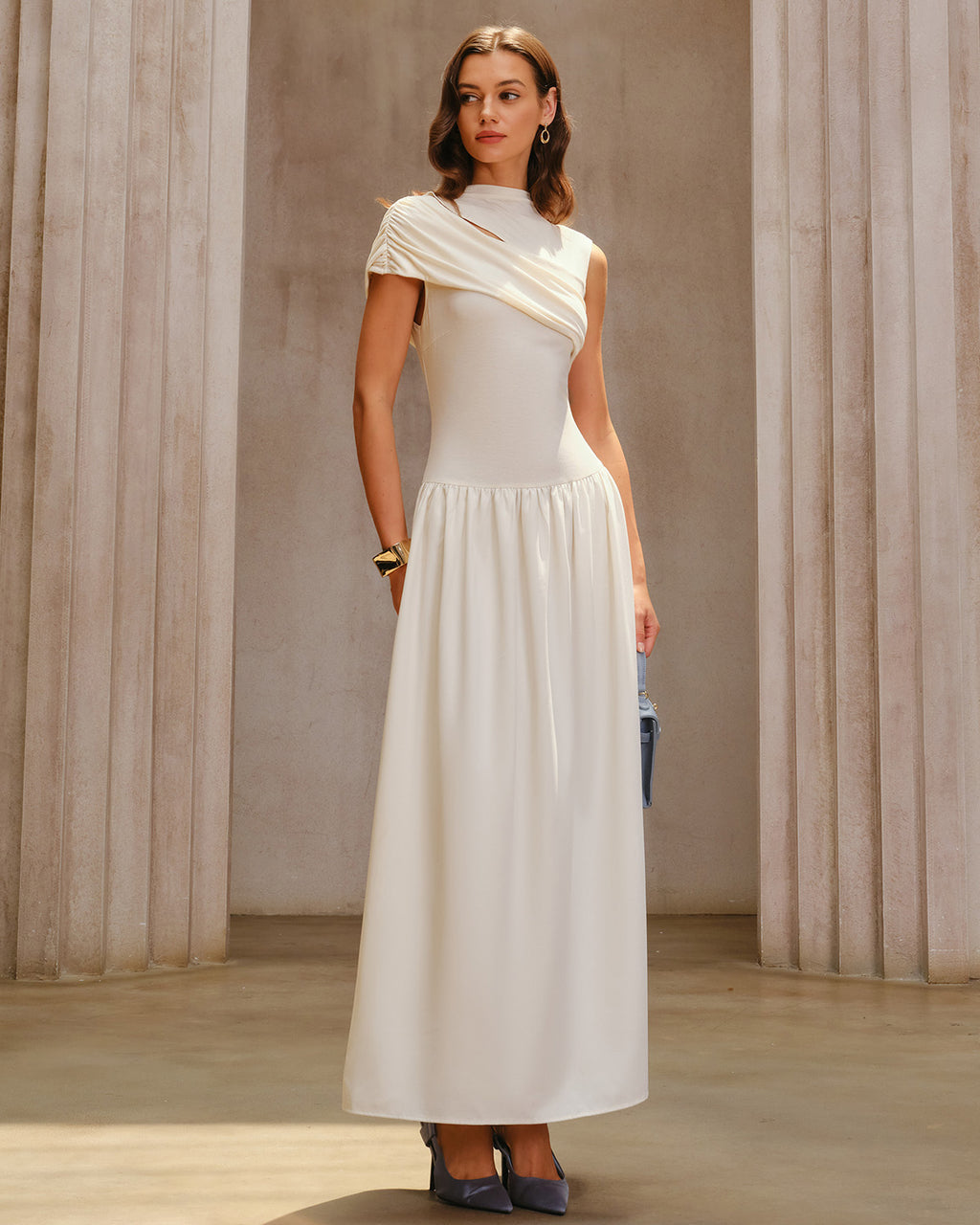 Women's Knitted Viscose Midi Dress Dresses - RIHOAS