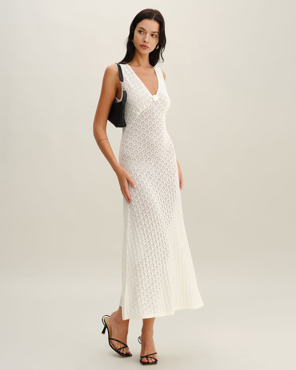 Women's Knitted Viscose Midi Dress Dresses - RIHOAS