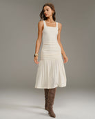 Women's Knitted Viscose Midi Dress Dresses - RIHOAS