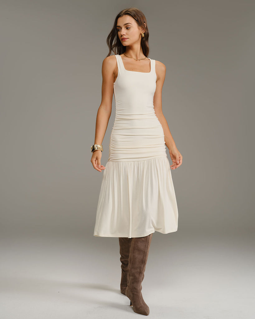 Women's Knitted Viscose Midi Dress Dresses - RIHOAS