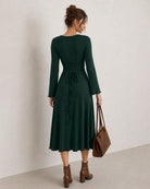 Women's Knitted Viscose Midi Dresses - RIHOAS - 03