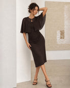 Women's Knitted Viscose Midi Dresses - RIHOAS - 02