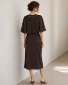 Women's Knitted Viscose Midi Dresses - RIHOAS - 04