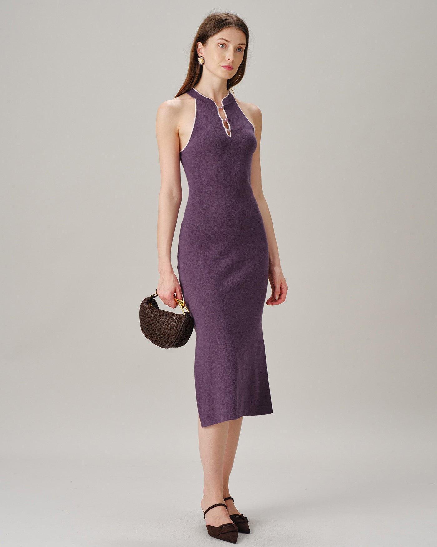 Women's Knitted Viscose Midi Dresses Dresses - RIHOAS