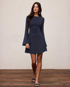 Women's Knitted Viscose Mini Dress Blue - RIHOAS