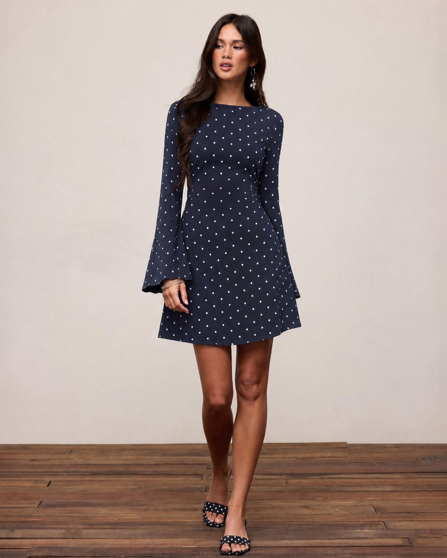 Women's Knitted Viscose Mini Dress Blue - RIHOAS