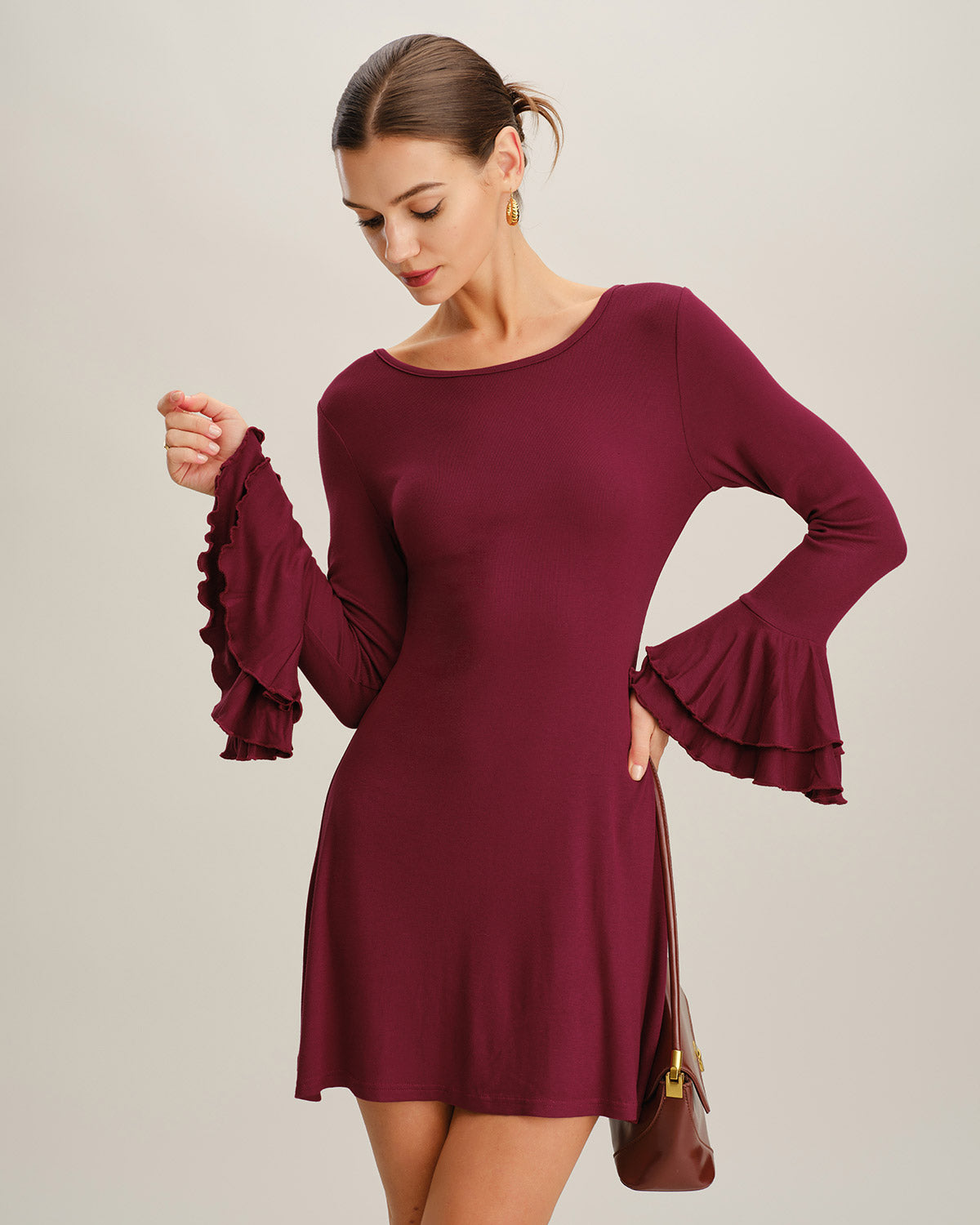 Women's Knitted Viscose Mini Dress Dresses - RIHOAS