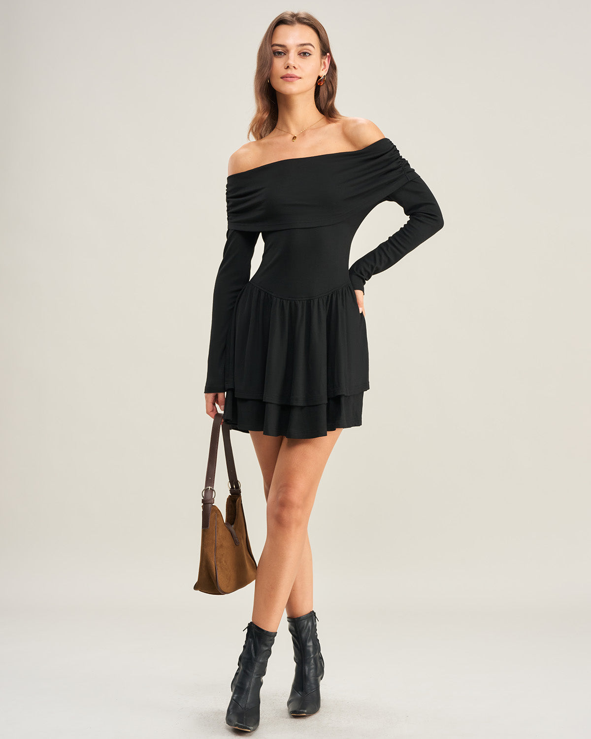 Women's Knitted Viscose Mini Dress Dresses - RIHOAS