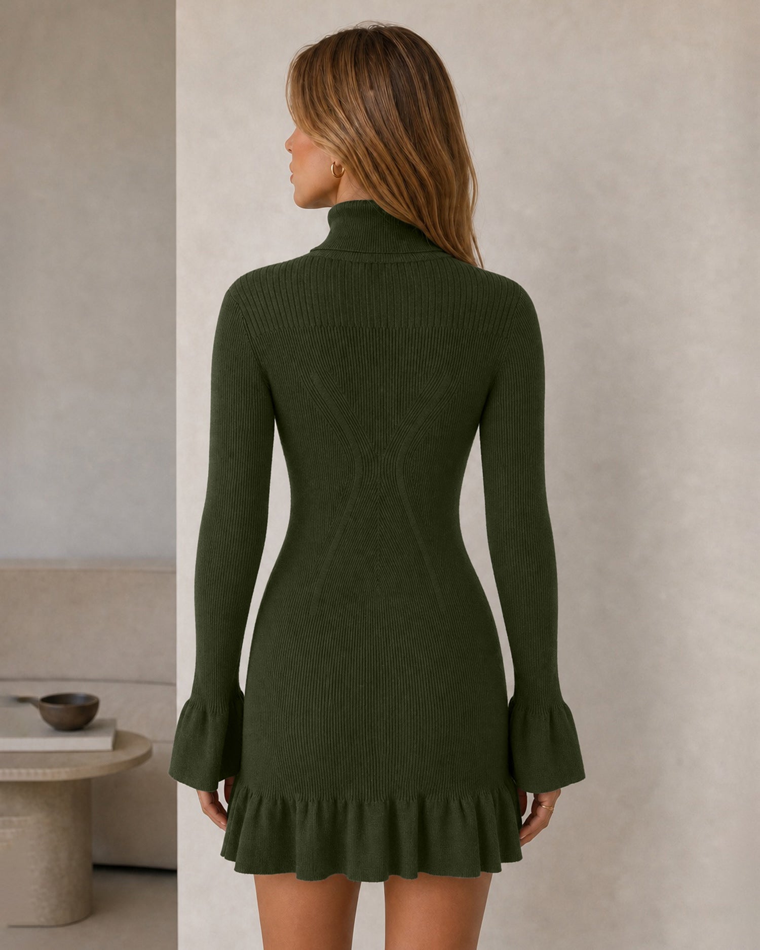 Women's Knitted Viscose Mini Dresses - RIHOAS - 04