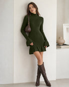 Women's Knitted Viscose Mini Dresses - RIHOAS - 03