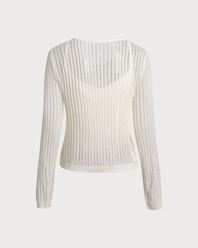 Beige Textured Pullover Two-Piece Set - RIHOAS