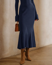 Women's Knitted Viscose Skirt Bottoms - RIHOAS