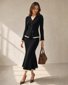 Women's Knitted Viscose Skirt - RIHOAS - 01
