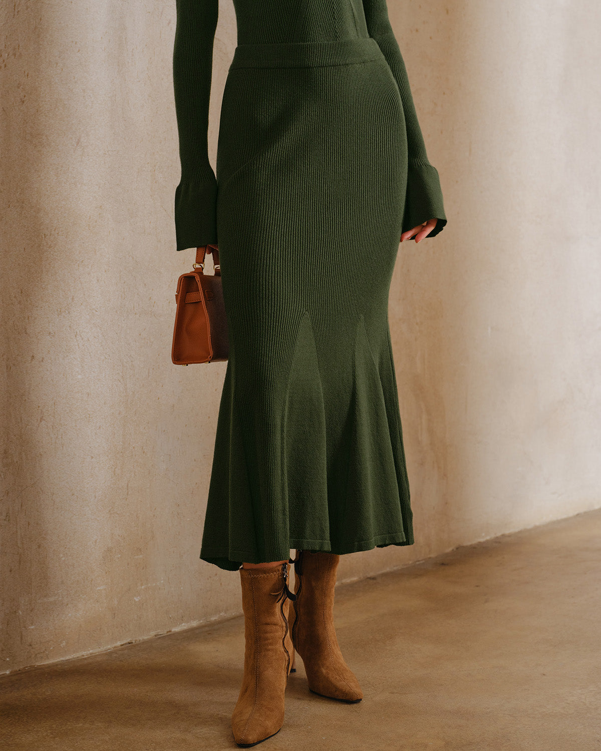 Women's Knitted Viscose Skirt Bottoms - RIHOAS