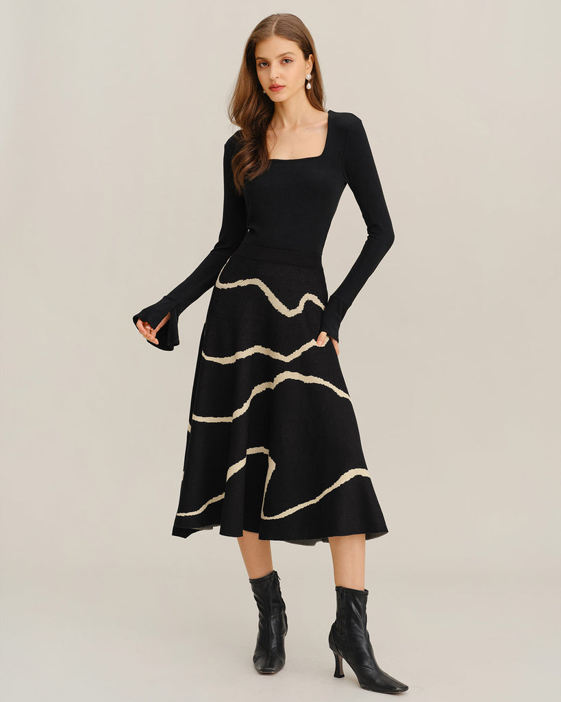 Women's Knitted Viscose Skirt Bottoms - RIHOAS