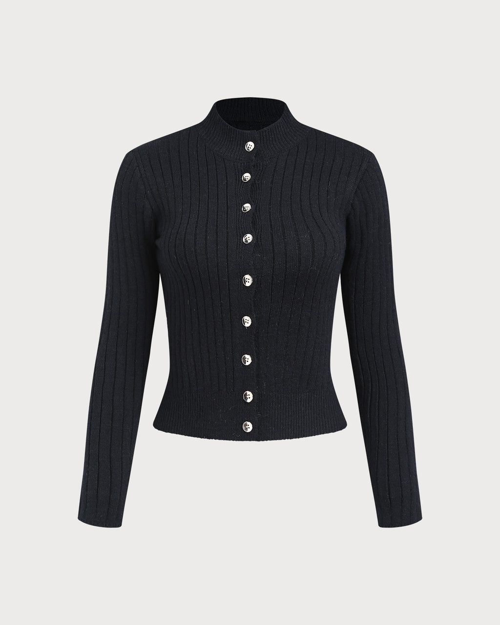 Women's Knitted Viscose Sweater Black Tops - RIHOAS