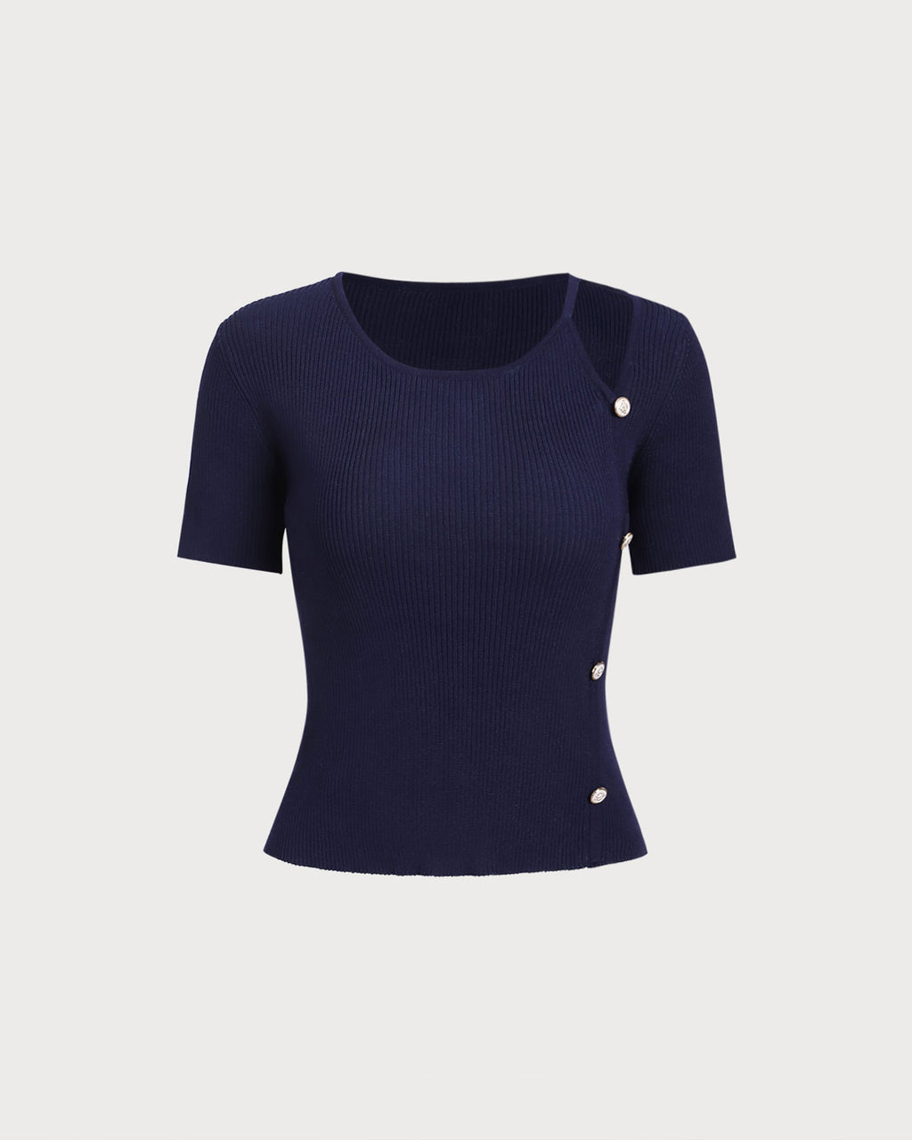 Women's Knitted Viscose Sweater Blue Tops - RIHOAS
