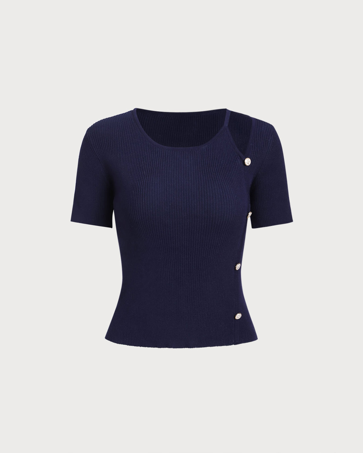 Women's Knitted Viscose Sweater Blue Tops - RIHOAS