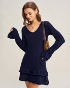 Women's Knitted Viscose Sweater Dress Dresses - RIHOAS