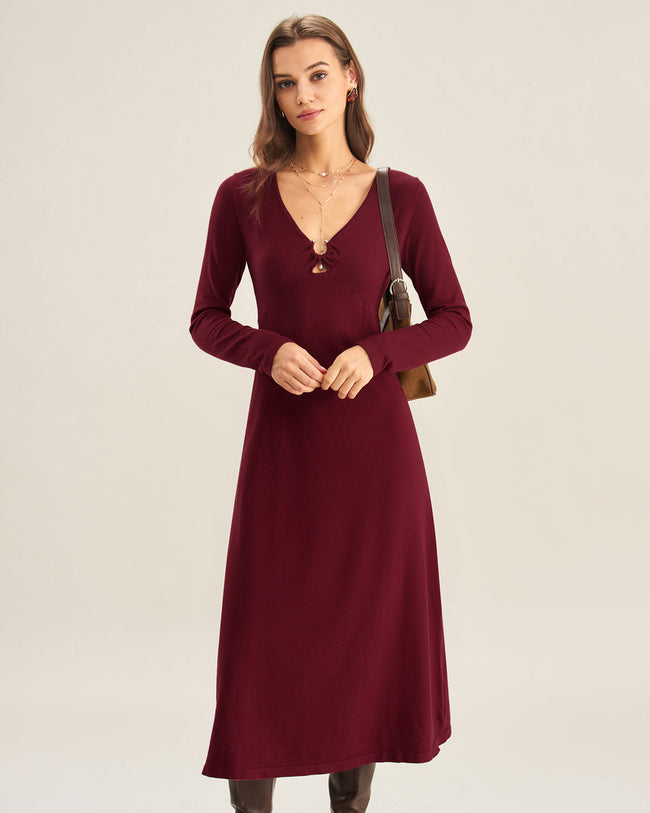 Women's Knitted Viscose Sweater Dress Dresses - RIHOAS