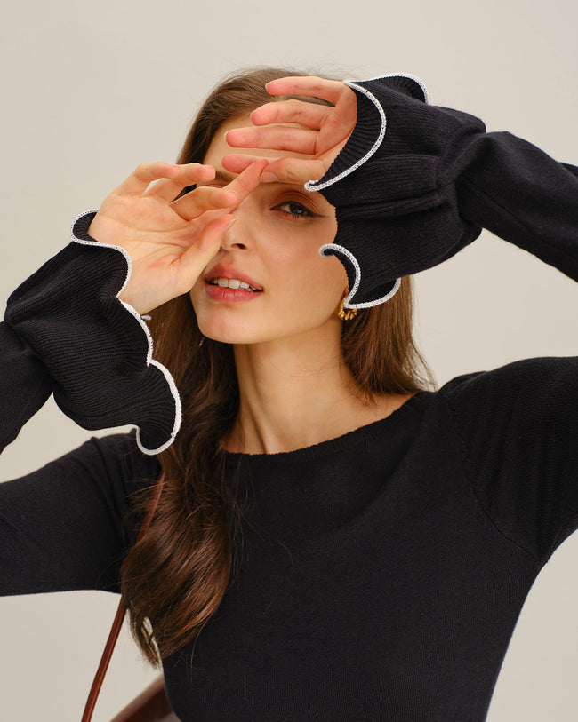 Women's Knitted Viscose Sweater Dress Dresses - RIHOAS