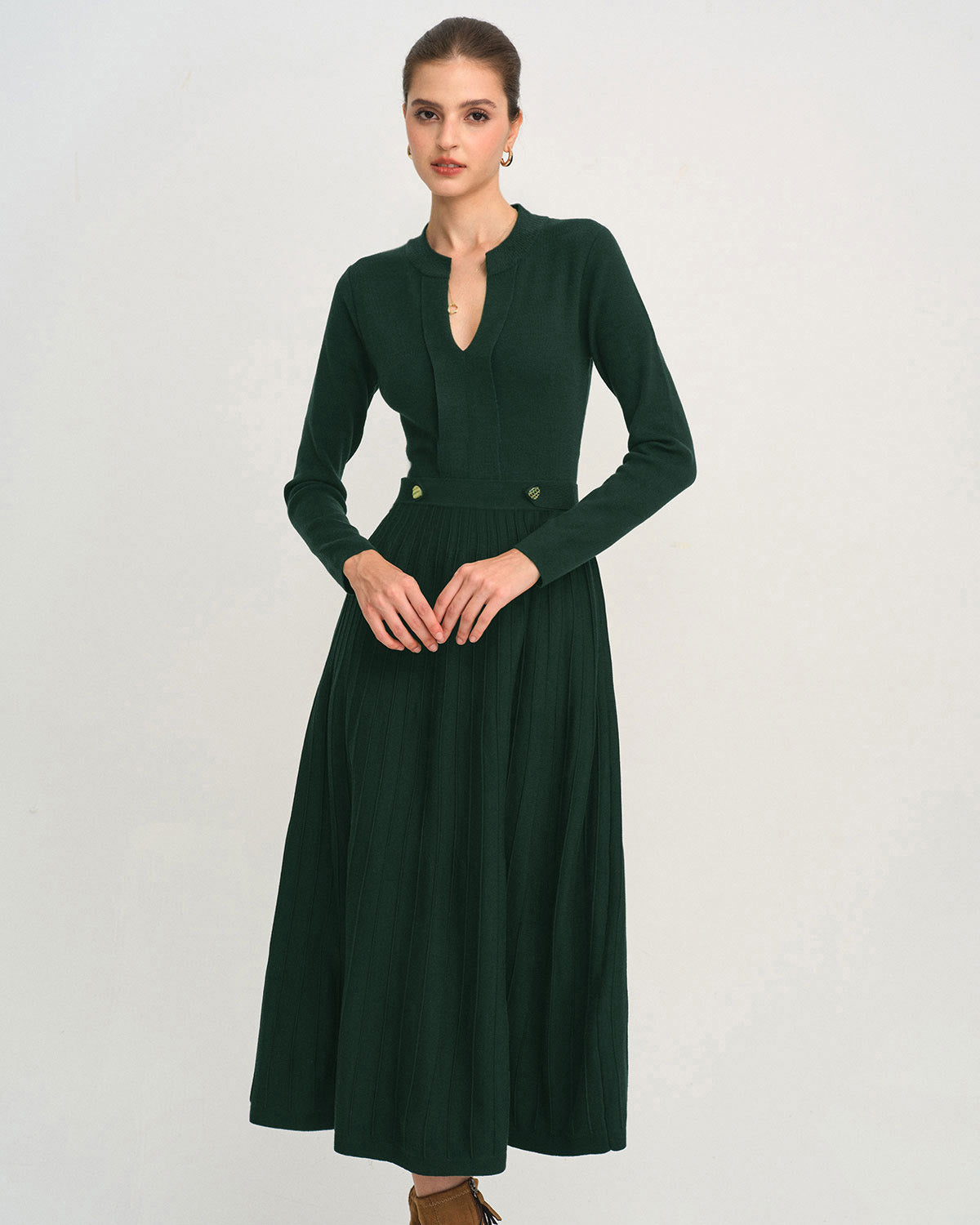 Women's Knitted Viscose Sweater Dress Dresses - RIHOAS