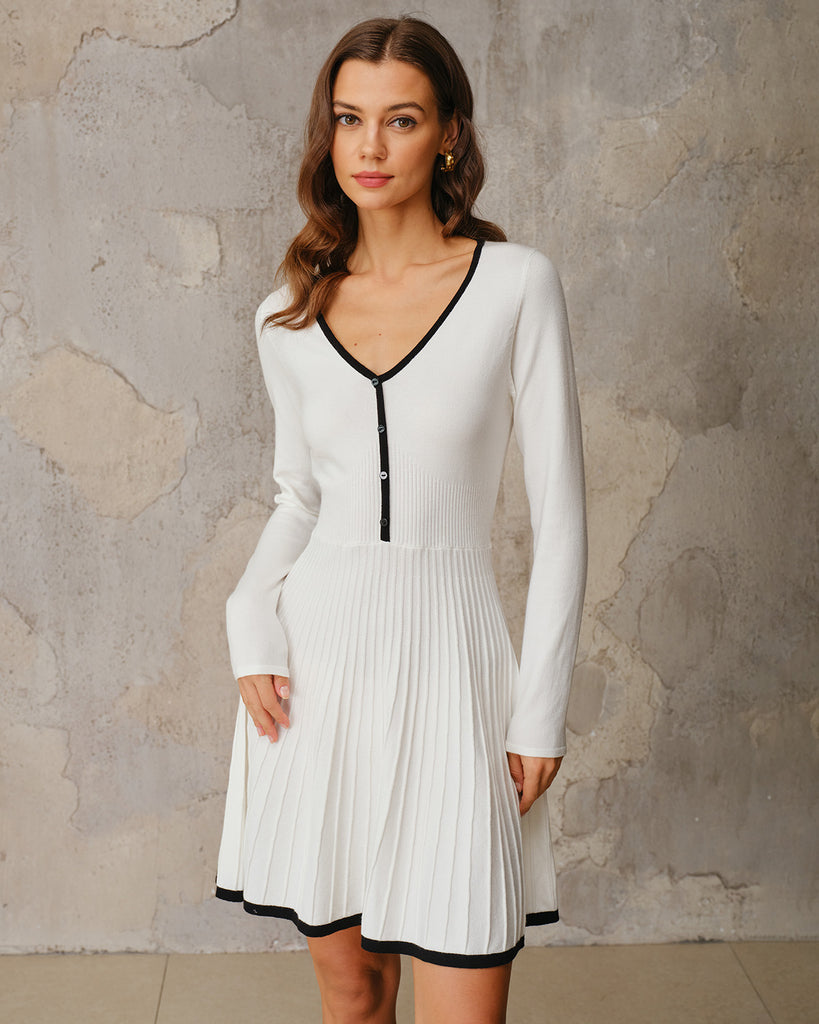 Women's Knitted Viscose Sweater Dress Dresses - RIHOAS