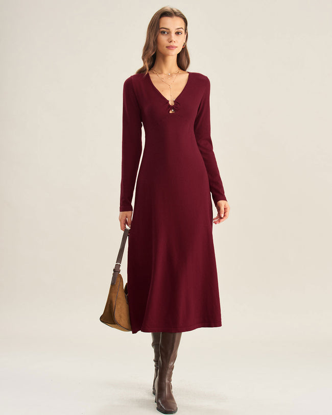 Women's Knitted Viscose Sweater Dress Dresses - RIHOAS