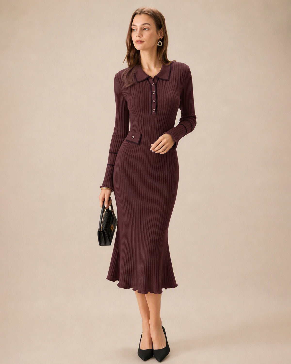 Women's Knitted Viscose Sweater Dress - RIHOAS