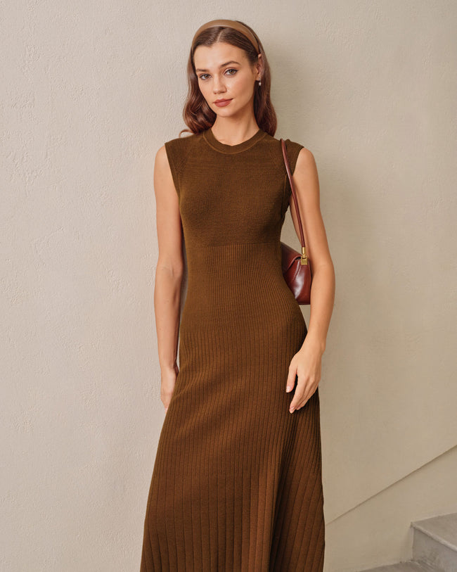 Women's Knitted Viscose Sweater Dress Dresses - RIHOAS