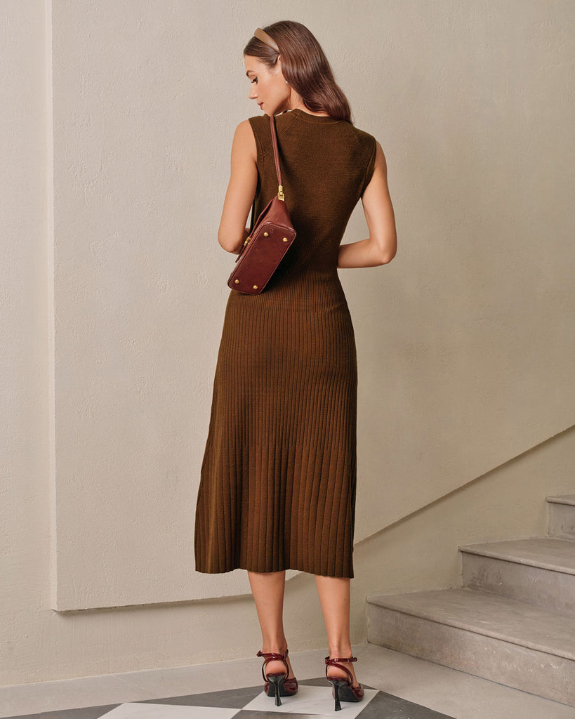 Women's Knitted Viscose Sweater Dress Dresses - RIHOAS