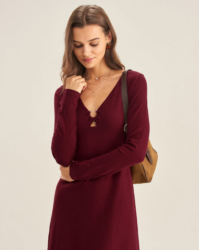Women's Knitted Viscose Sweater Dress Dresses - RIHOAS