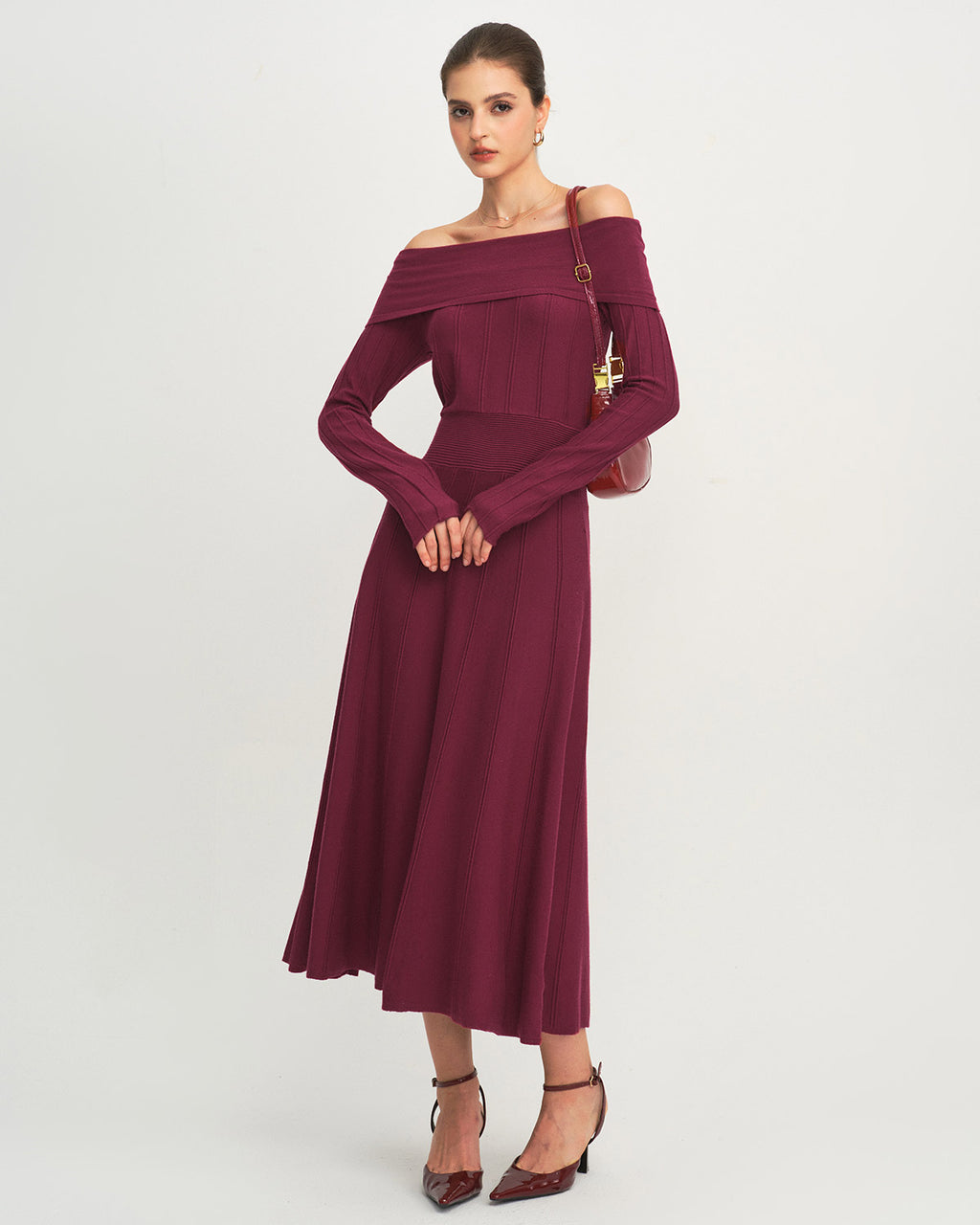 Women's Knitted Viscose Sweater Dress Dresses - RIHOAS