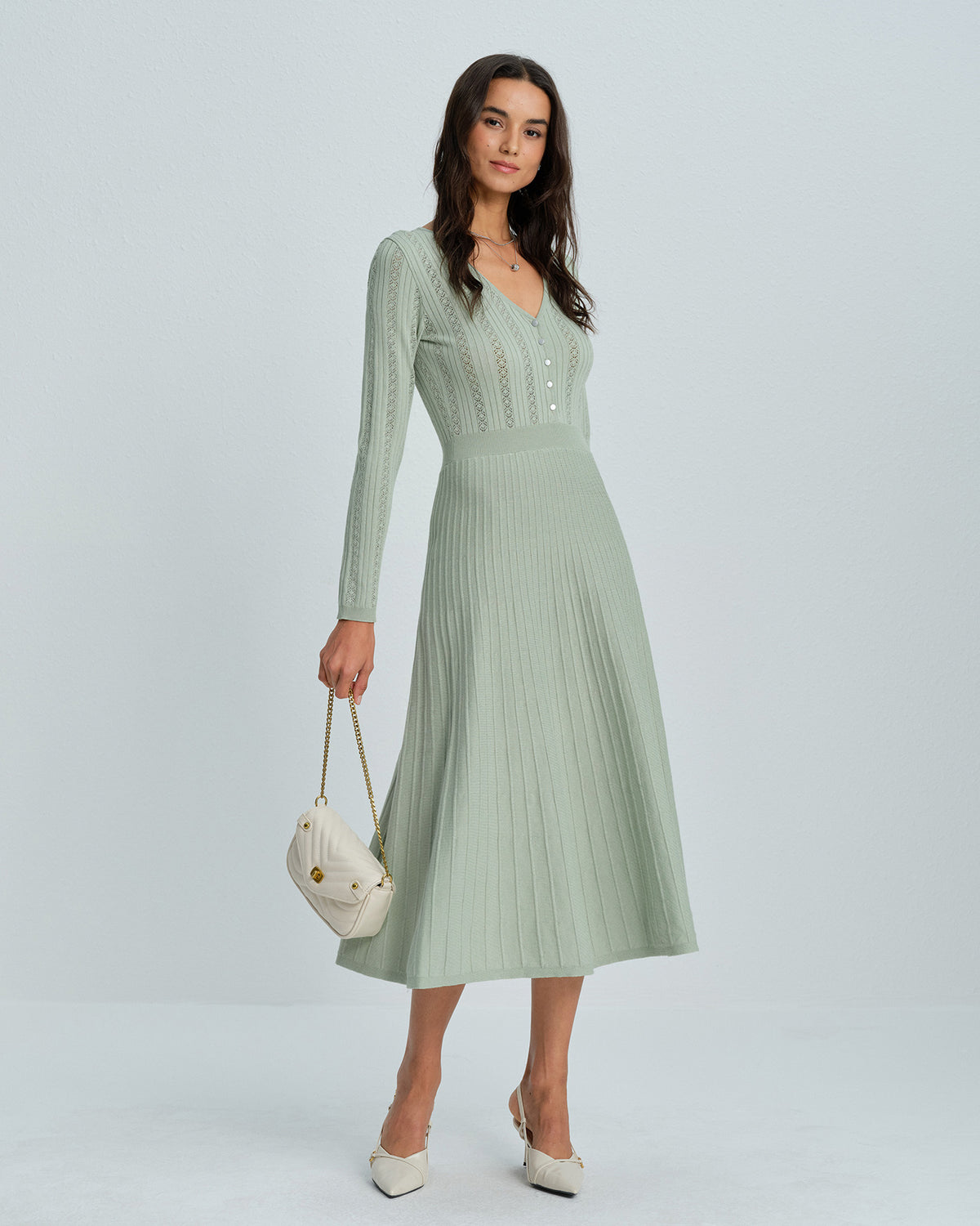 Women's Knitted Viscose Sweater Dress Dresses - RIHOAS