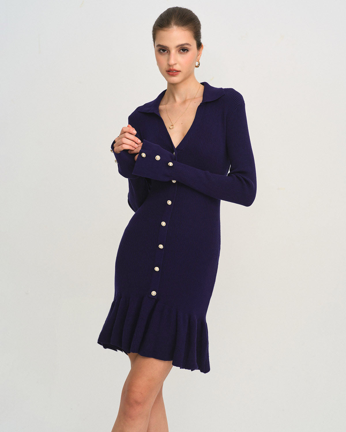 Women's Knitted Viscose Sweater Dress Dresses - RIHOAS