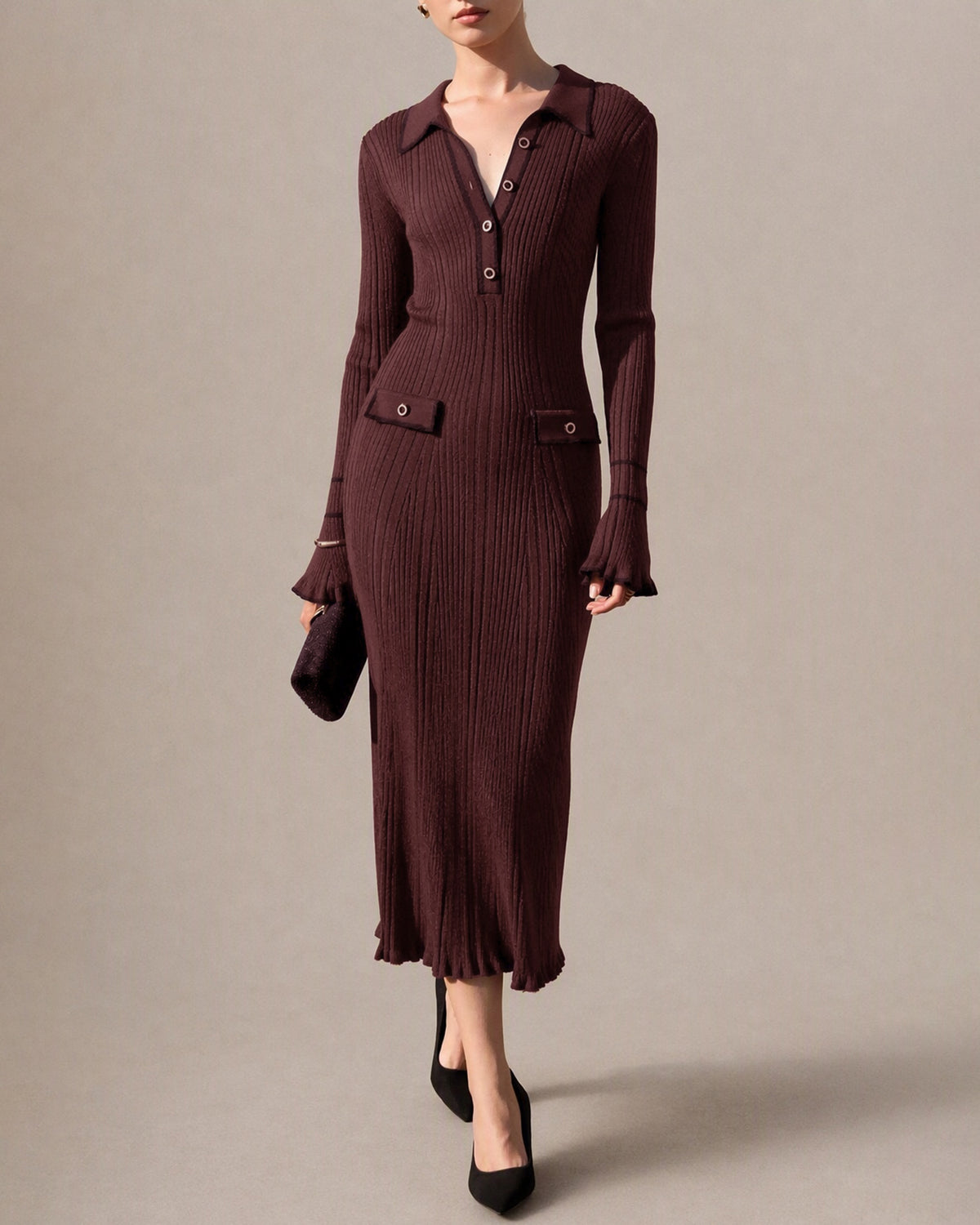 Women's Knitted Viscose Sweater Dress - RIHOAS