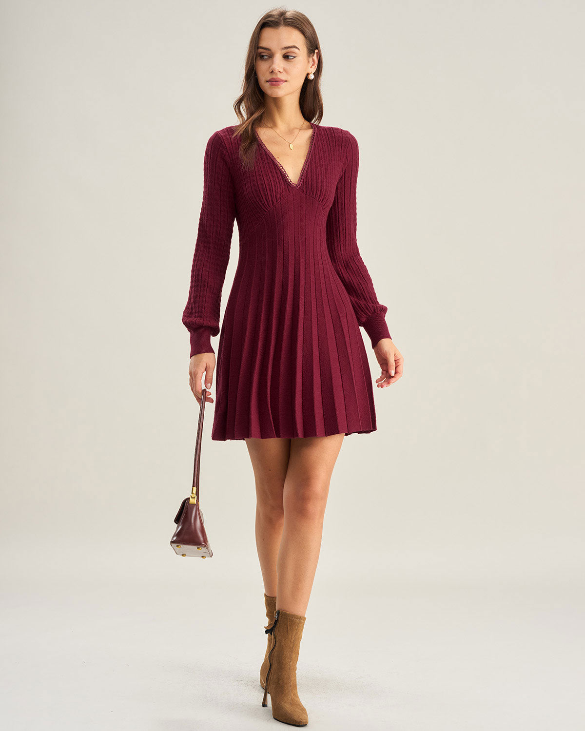 Women's Knitted Viscose Sweater Dress Dresses - RIHOAS