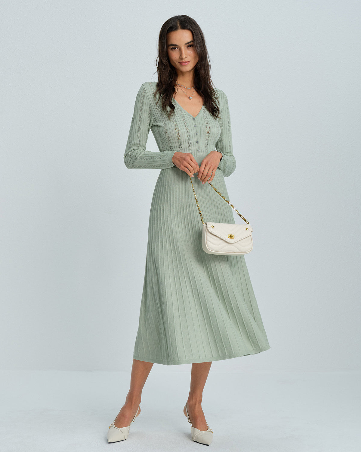 Women's Knitted Viscose Sweater Dress Dresses - RIHOAS