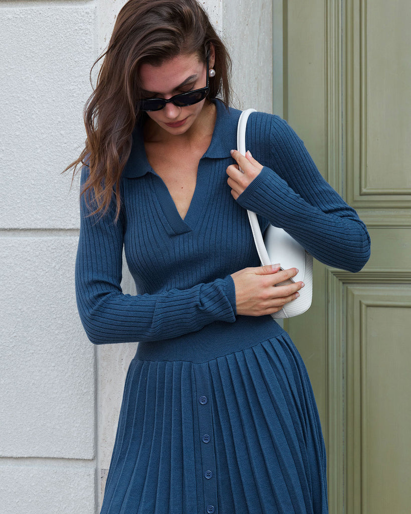 Women's Knitted Viscose Sweater Dress Dresses - RIHOAS
