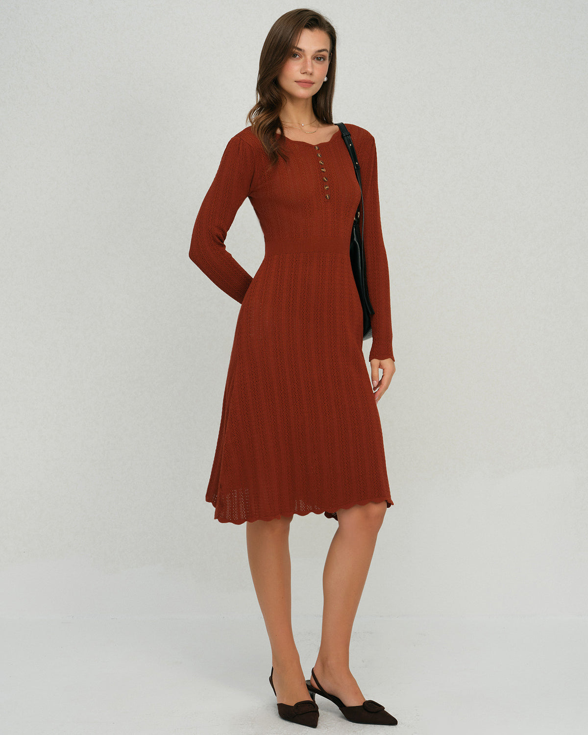 Women's Knitted Viscose Sweater Dress Dresses - RIHOAS