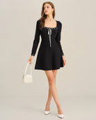 Women's Knitted Viscose Sweater Dress Dresses - RIHOAS