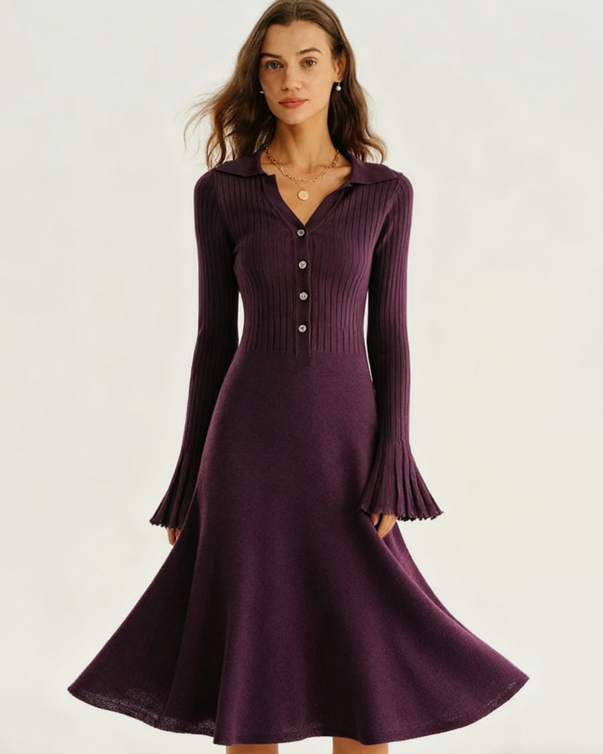 Women's Knitted Viscose Sweater Dress Dresses - RIHOAS