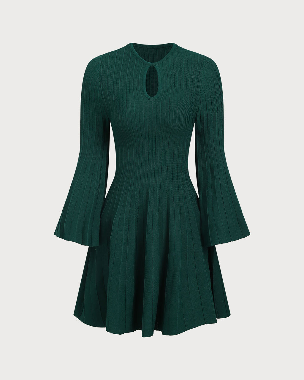 Women's Knitted Viscose Sweater Dress Green Dresses - RIHOAS