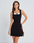 Women's Knitted Viscose Sweater Dresses Black Dresses - RIHOAS